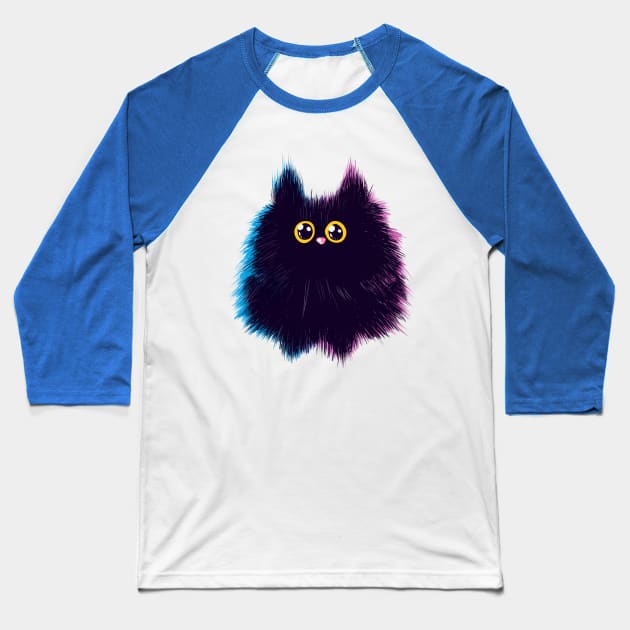Fluffy Bubble Cat Baseball T-Shirt by Juka